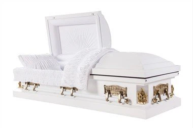 Sicriu din oțel cu colț pătrat alb Pieta